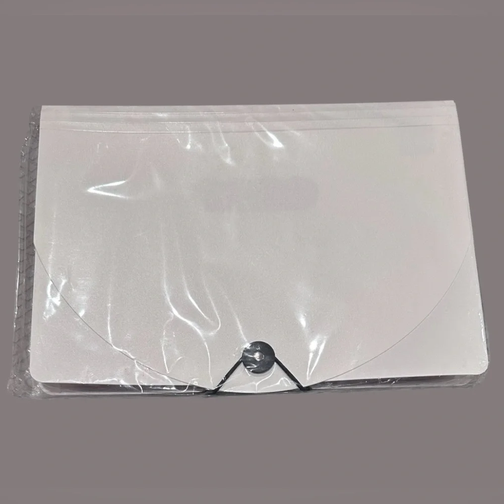 Portable Expanding 12-Pocket White Accordion File Folder Document Organizer NWT